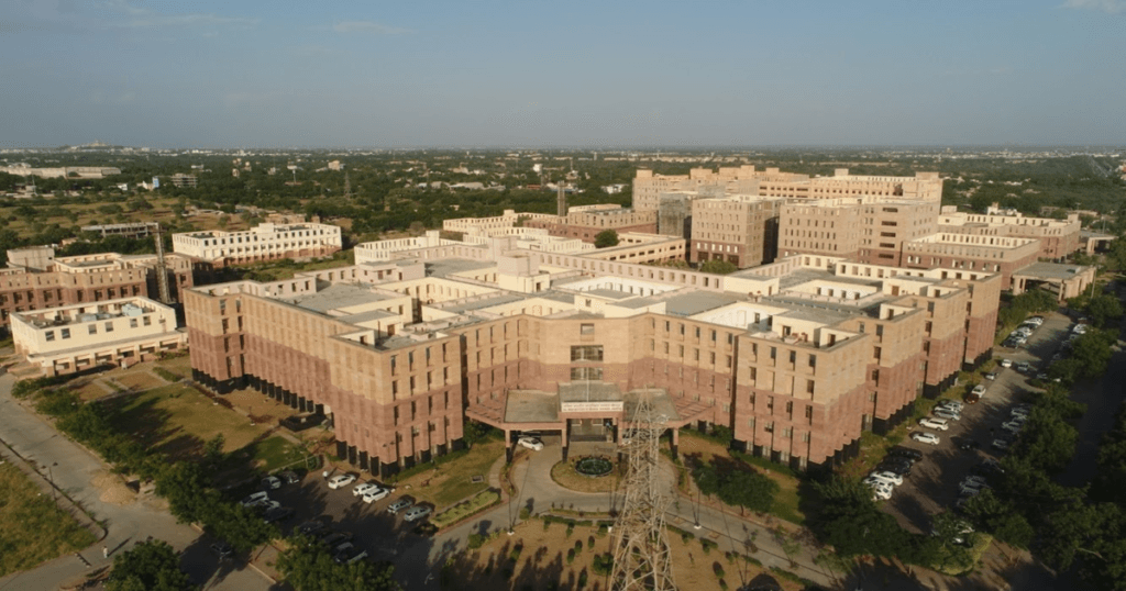 AIIMS Jodhpur hospital campus aerial view Rajasthan oncology conference medical institute