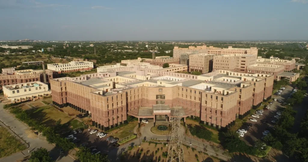 AIIMS Jodhpur hospital campus aerial view Rajasthan oncology conference medical institute