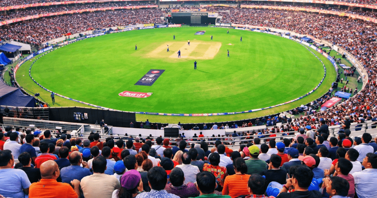 aaj ka cricket match stadium crowd