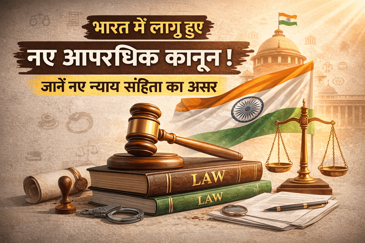 भारत में लागू नए आपराधिक कानून और भारतीय न्याय संहिता से जुड़ी जानकारी