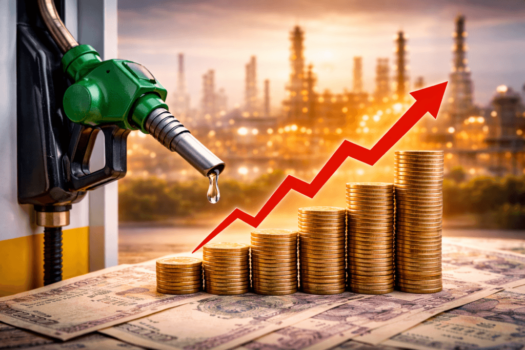 petrol diesel price hike India fuel cost increase concept image
